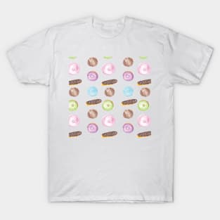 Hand Watercolored Donuts and Eclairs T-Shirt